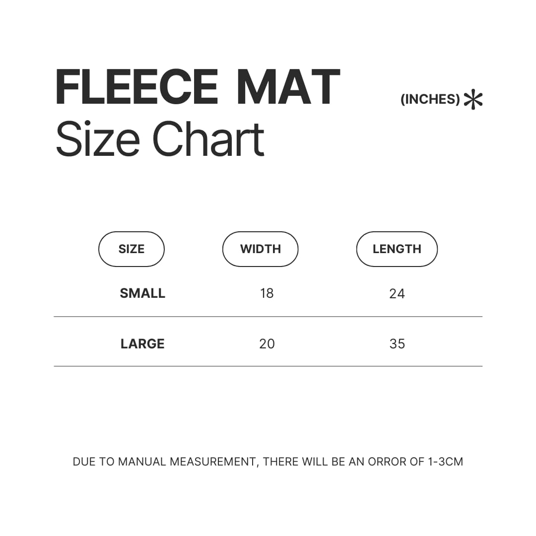 Fleece Mat Size Chart - Pochacco Merch