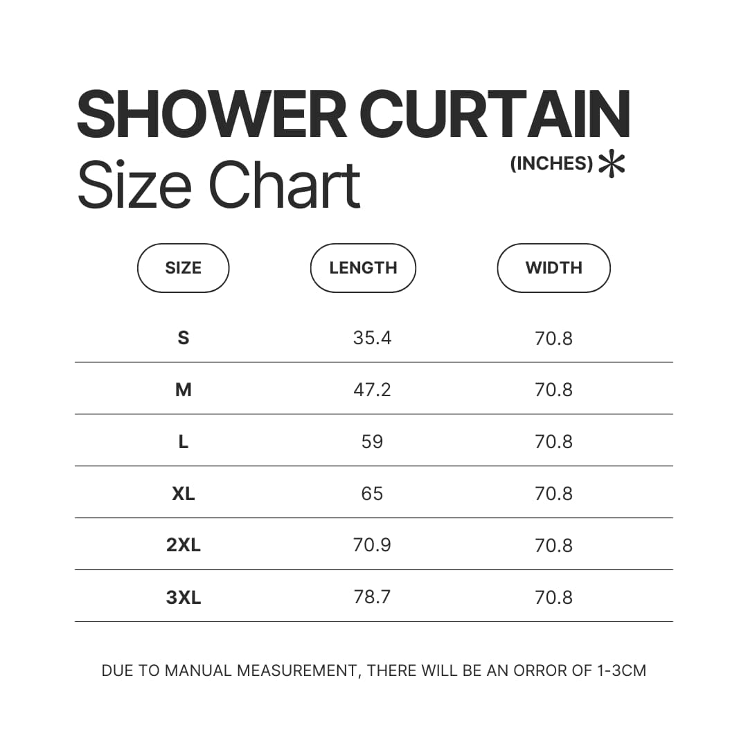 Shower Curtain Size Chart - Pochacco Merch