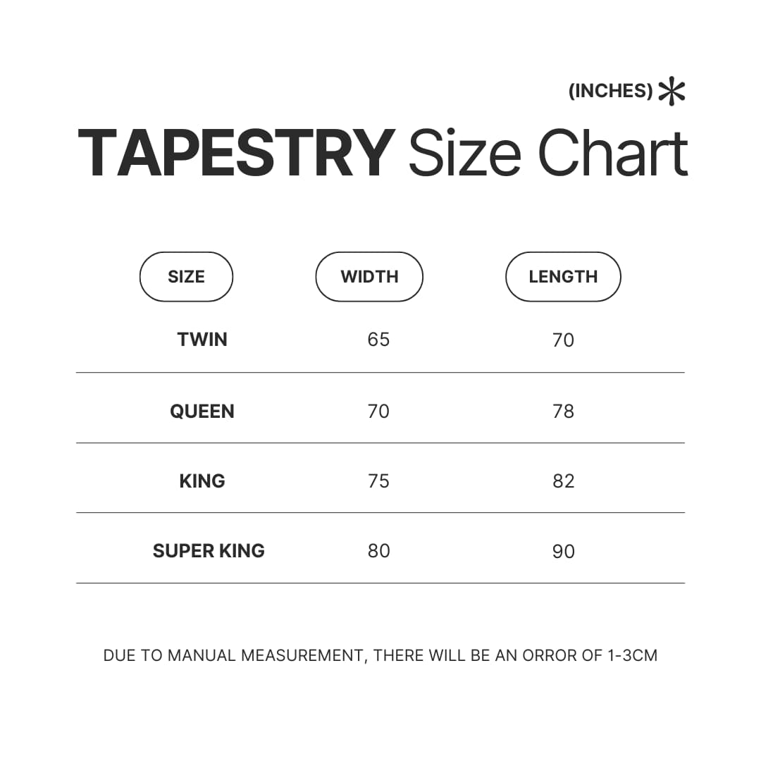 Tapestry Size Chart - Pochacco Merch